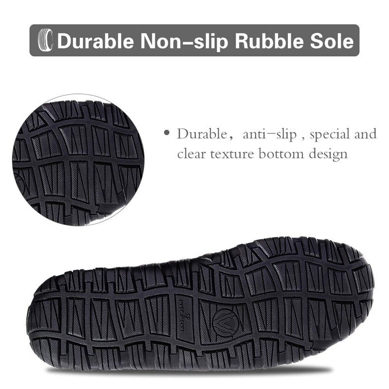 shoeslocker Mens Slippers Microsuede Moccasin Memory Foam House Shoes Black Grey size 9 - Image 4